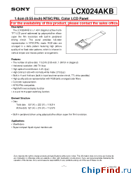 Datasheet LCX024 manufacturer SONY